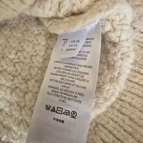 Free People Leslie Cable Knit Oversize Sweater Size XS Ivory - Picture 5 of 16